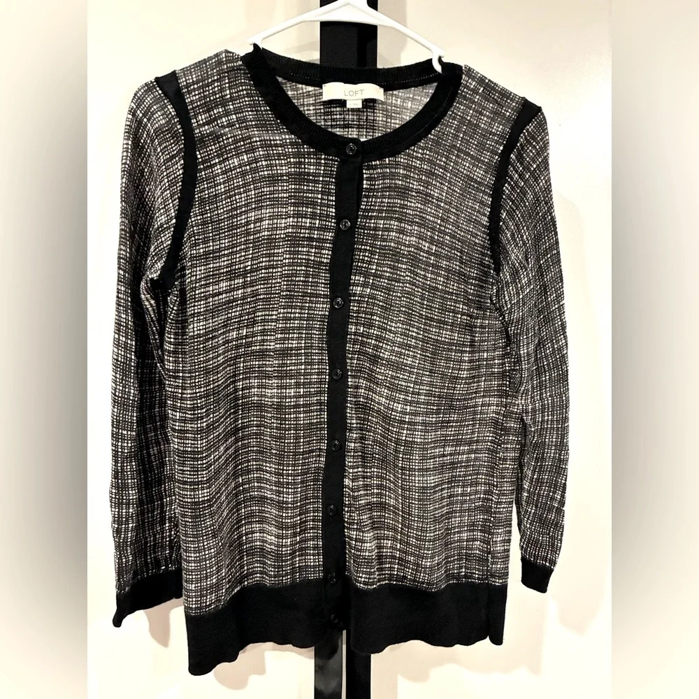 LOFT Monochrome Women's Cardigan Sz M - Picture 1 of 4